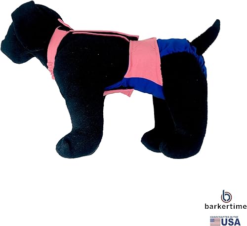 Miniatura 2 de Barkertime Dusty Rose on Blue - Pañal impermeable para perro a prueba de escapes, XL, con orificio para la cola, fabricado en Estados Unidos