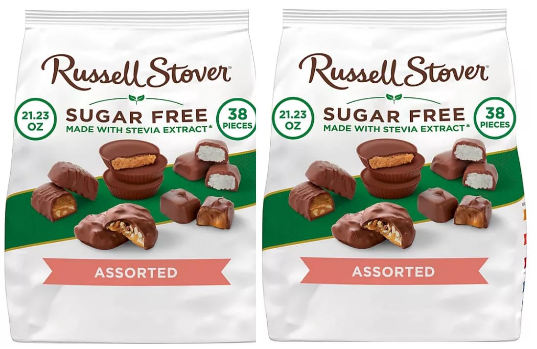 BeeQ(Pack Of 2)-Russell Stover Sugar-Free 76 COUNT Assorted Chocolates (42.46oz.)