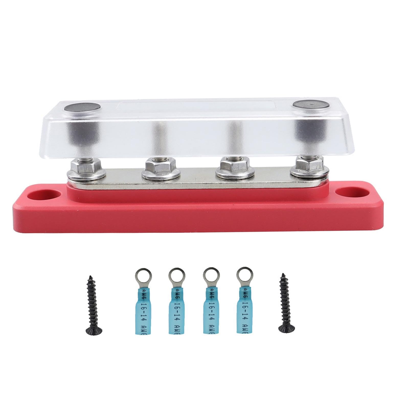Stromverteilungs-Klemmenblock Mit 4x M5 Anschlüssen - 300V/100A Für Auto, Wohnmobil & Boot