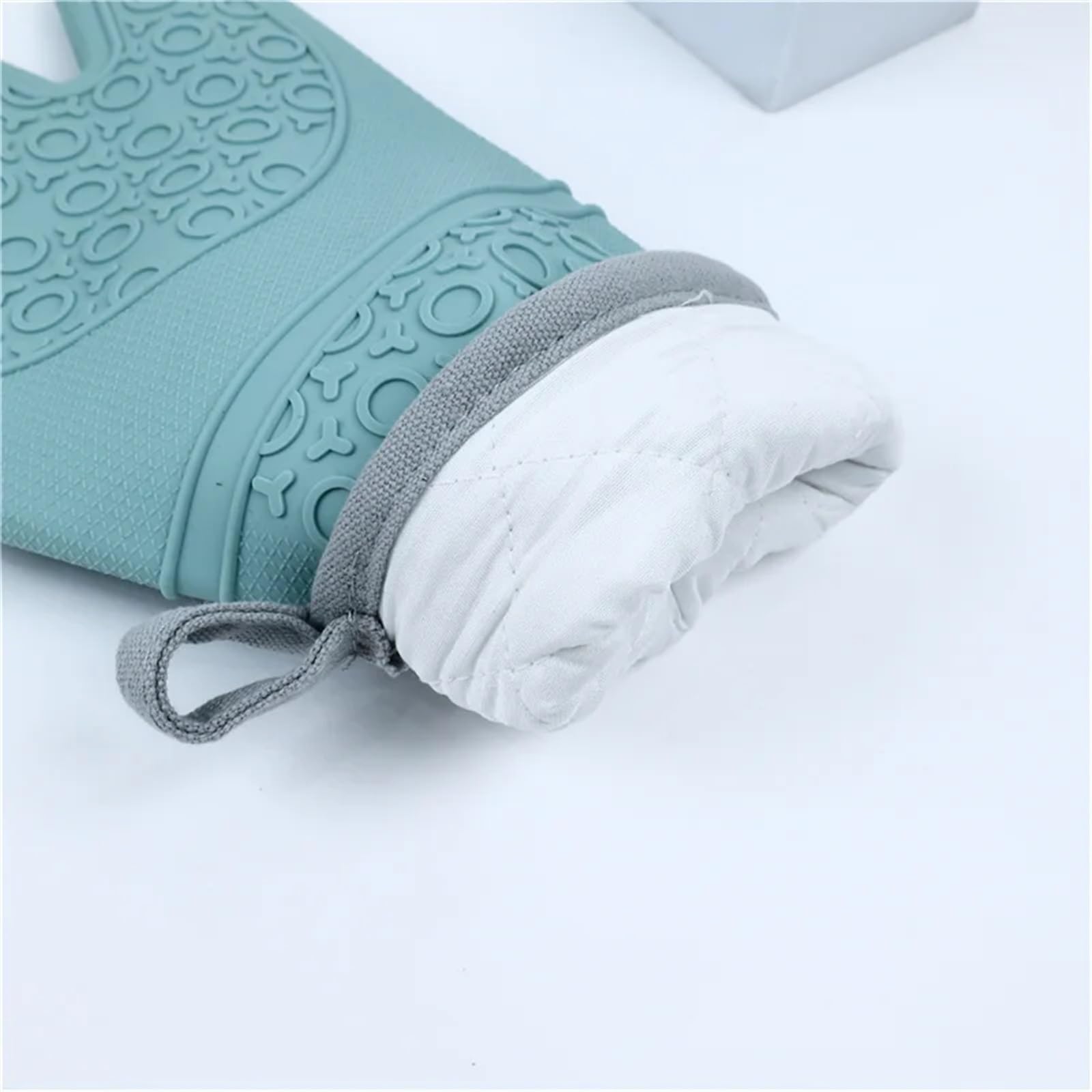 MRKU Gants de Cuisine en Silicone antidérapants et résistants à la Chaleur, Doublure Douce en Polyester, imperméables, Longs, Flexibles et épais.