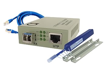 Single Mode LC 10G SFP+ to Fiber Ethernet Media Converter with 10GSFP+10km 6.2mi Module Set-High-Speed 10Gb Network,10Gig SFP Media Conversion,10GbE Ethernet to Fiber Optic Extender, Plug and Play