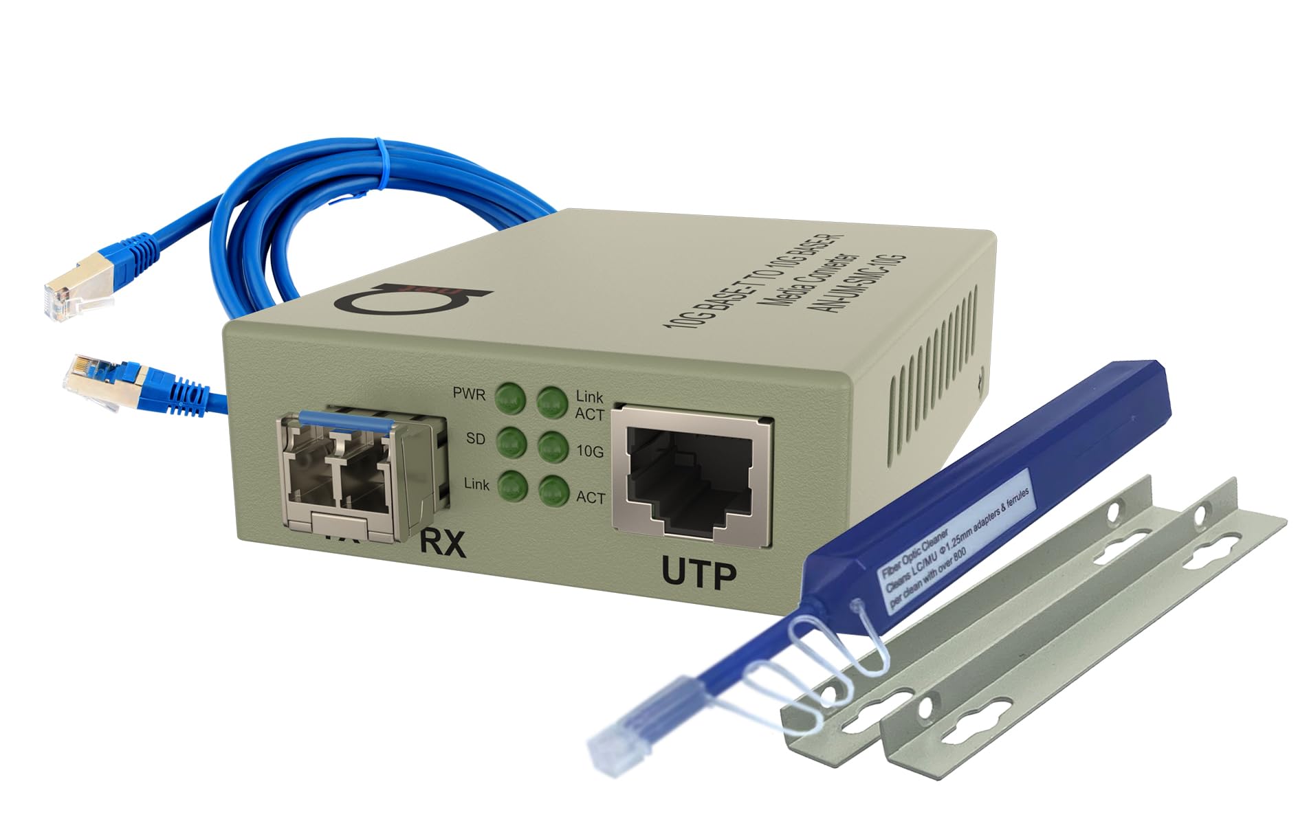 10G SFP+ to Fiber Ethernet Media Converter with Single Mode 10GSFP+ 10 km (6.3 mi) LR Module - High-Speed 10Gb Network, 10Gig SFP Media Conversion, 10GbE Ethernet to Fiber Optic Extender, Plug & Play