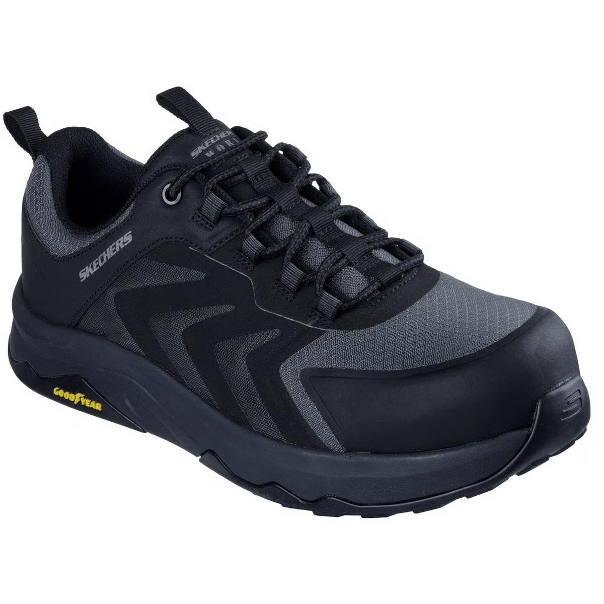 Skechers Men's Speed-Flex Trekker Work Shoes, Black Textile/Synthetic, 7.5 UK