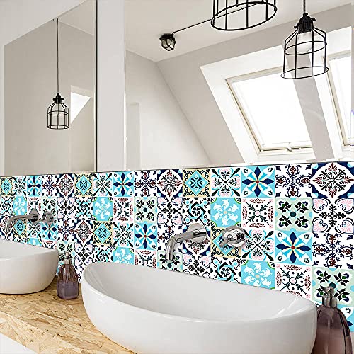 Vinilos Pared Cocina Mandala Rosa Azul Vinilo Adhesivo Cenefas Adhesivas Baño Cocina Azulejos Decorativos Adhesivos Ba?o… - Imagen 3