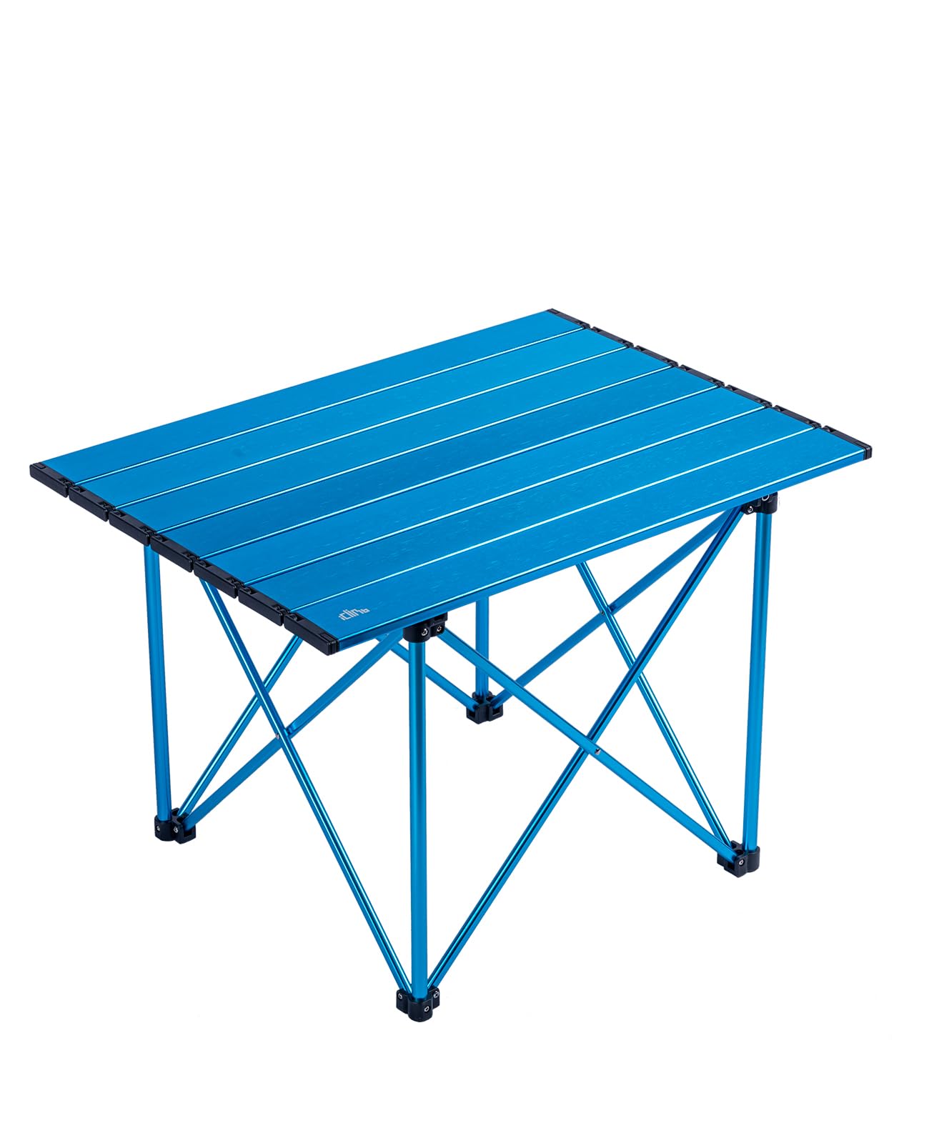 iClimb Ultralight Compact Camping Folding Table with Carry Bag (Reinforced Blue - L)