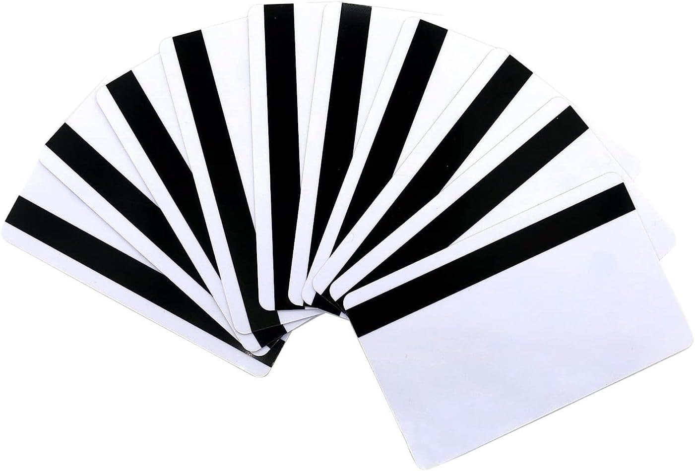 100 Pack - Premium White PVC Cards with 1/2" LowCo Magnetic Stripe - CR80 30Mil Blank PVC Plastic Credit/Gift/Photo ID Badge Card - Printable for Card ID Printers