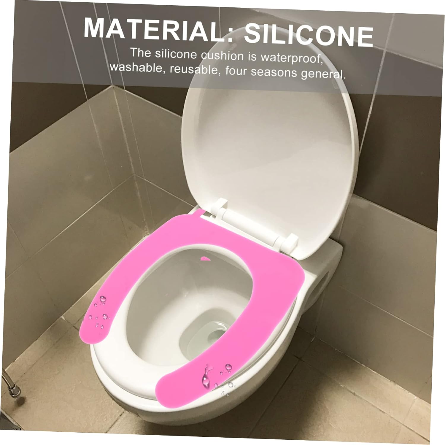 DECHOUS 2pcs Toilet Seat Cover Washable Silicone Mat Soft Warm and Stylish Violet for and Expecting Mamas