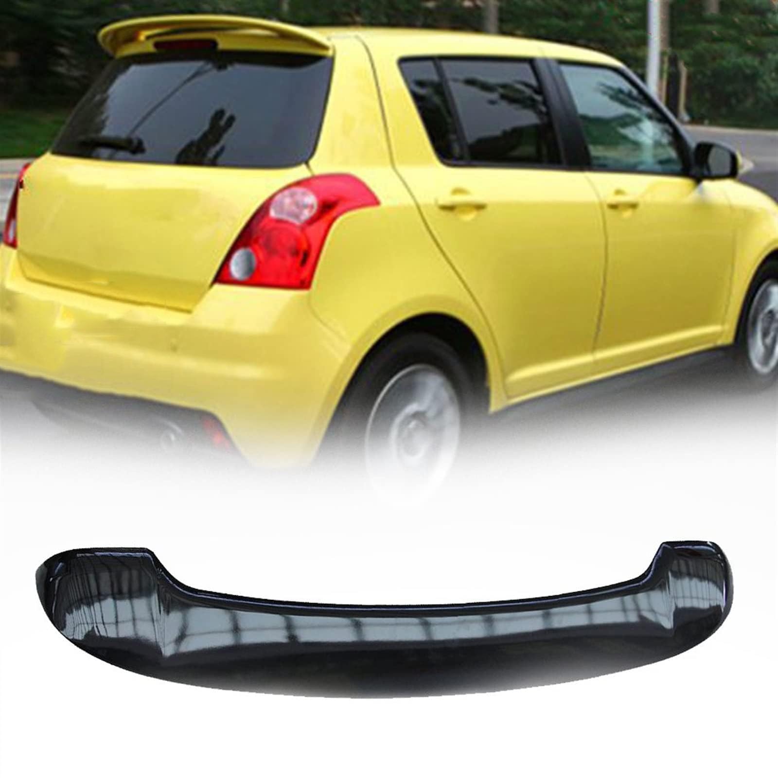 YPSQQHD Car Rear Spoiler Splitter, Rear Trunk Boot Lip Wing lid Spoiler ABS Exterior Accessories, Compatible with Swift 2008-2016