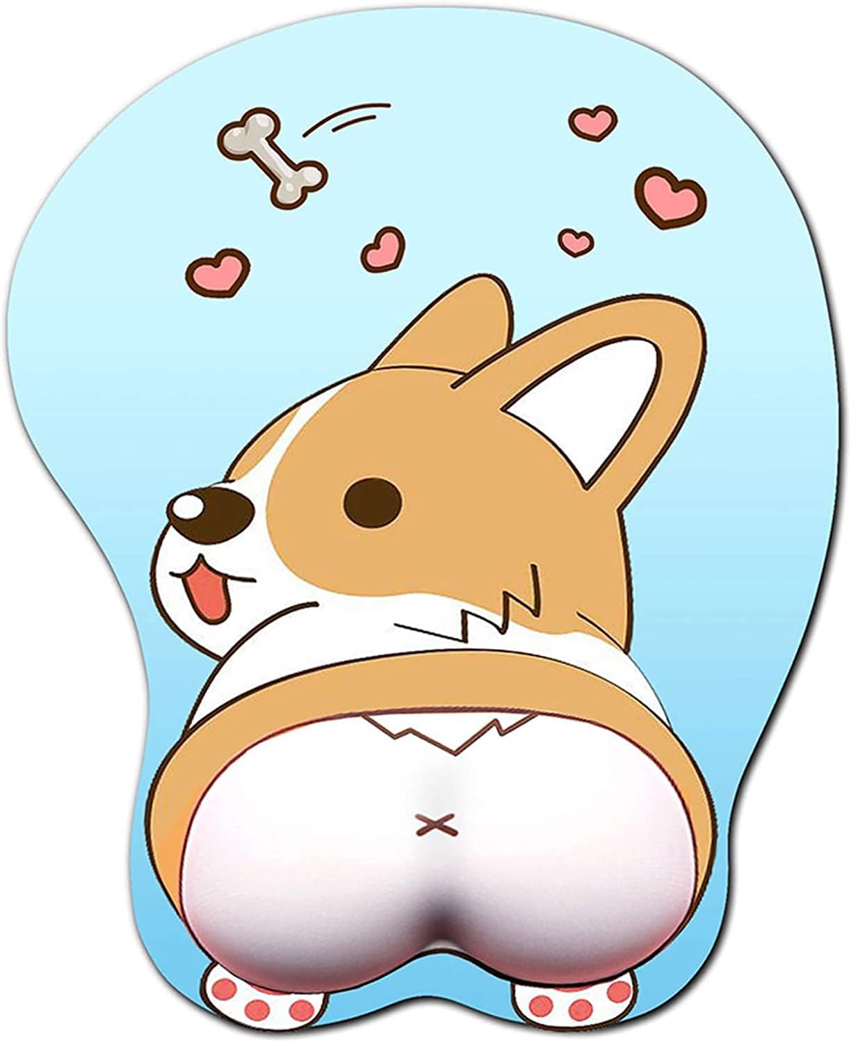 3D Funny Corgi Butt Shape Silicone Mouse Pad Mouse Mat- 8.6X10.2 Inch