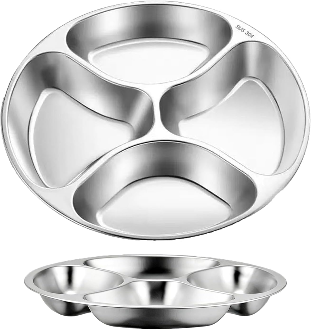 4-Compartment Prep Plate for Kitchen Organization, for Fruits (1Pcs)
