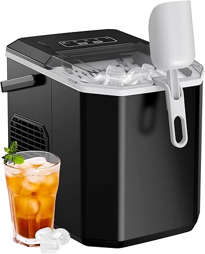 Miniatura 8 de Silonn Nugget Ice Maker - Máquina de hielo para encimera, cesta de hielo con asa, funcionamiento silencioso y máquina de hielo autolimpiante, hielo