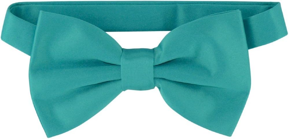 Vesuvio Napoli Men's Dress Vest & BowTie Solid TEAL Color Bow Tie Set for Suit or Tuxedo - Image 3