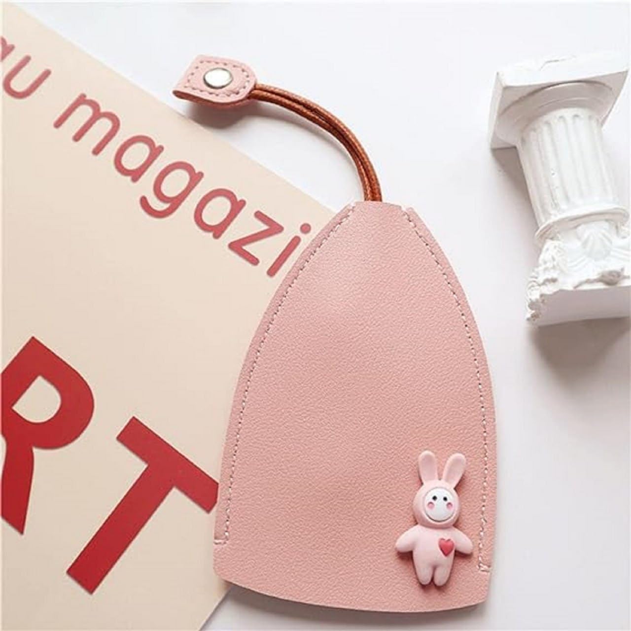 Creative Pull Out Key Case, Cute Cartoon Multicolored Leather Protective Key Holder, Large Capacity Key Sleeve (Pack of 1) for Girls-image-45