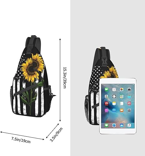 Miniatura 3 de Bandolera cruzada mochila bolsa de pecho para hombres mujeres viaje senderismo Daypack girasol y mariposa