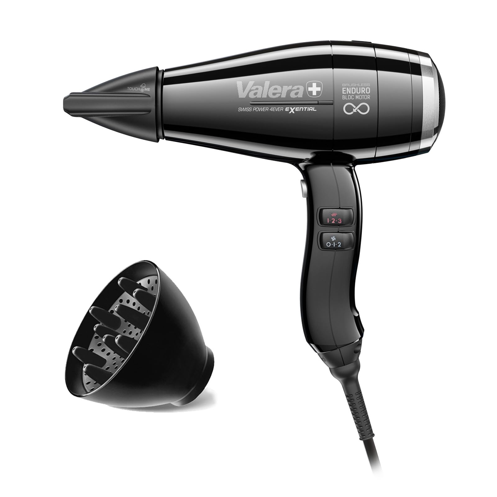 Valera, Swiss Power4ever eXential, Asciugacapelli Professionale, Phon Potente, con 3 Livelli di Temperatura, Ionizzatore, Cavo Flessibile Anti-Attorcigliamento, 2400 W