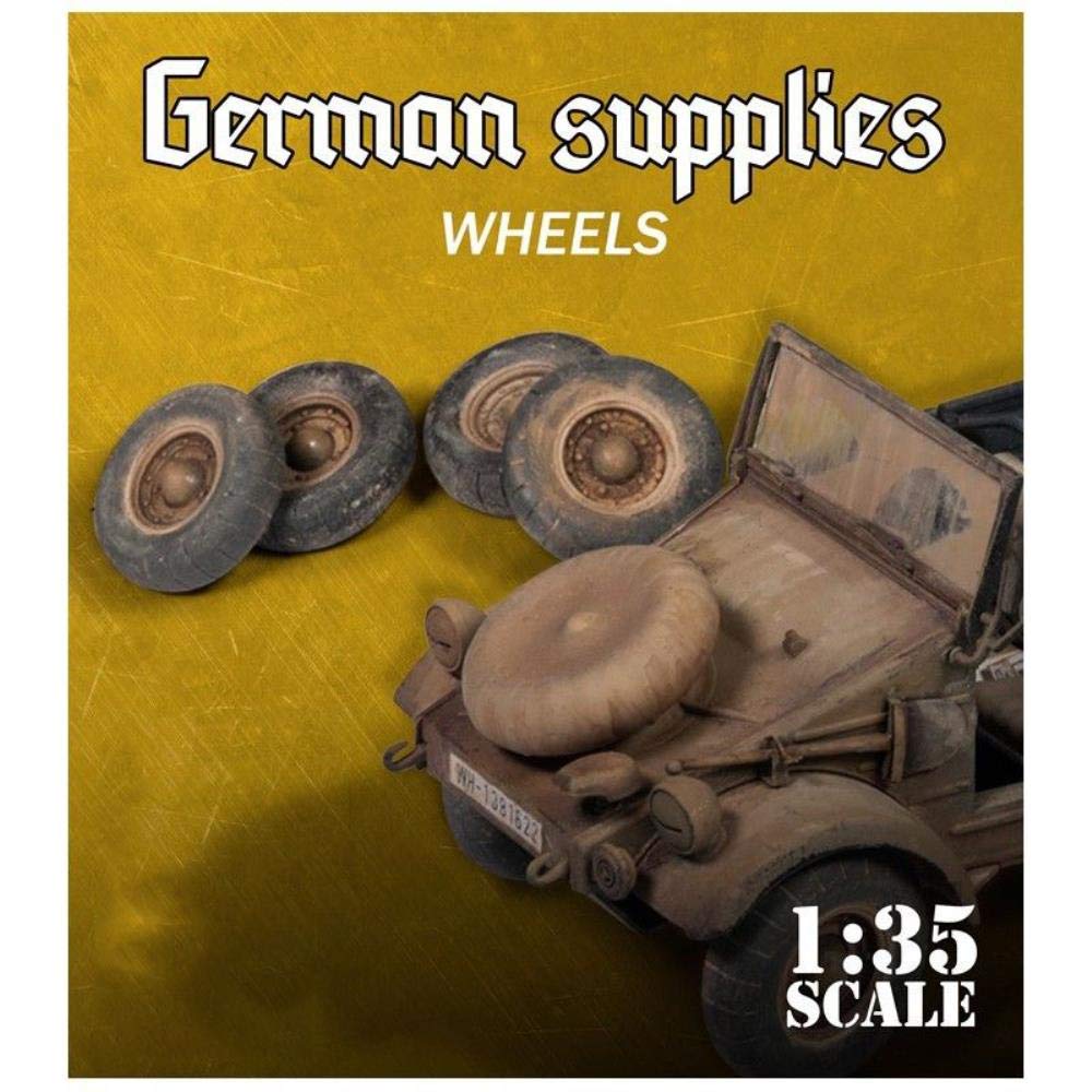 Kit 5 roues pour Kubelwagen 1/35 en résine pour diorama militaire de la Seconde Guerre mondiale