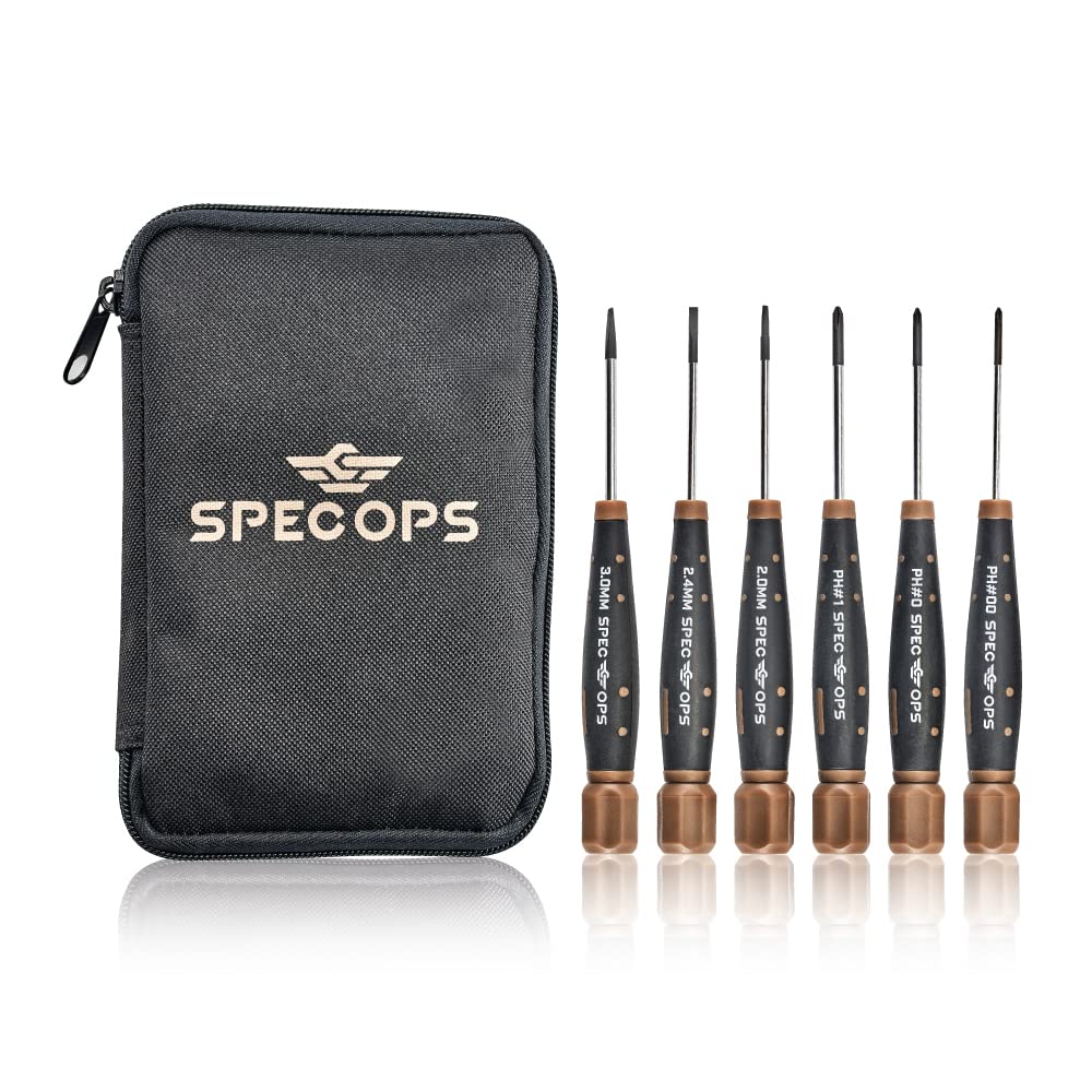 Spec Ops Tools 6-Piece Precision Screwdriver Set with Case, Phillips & Slotted, Magnetic Tip, 3% Donated to Veterans