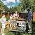 JY QAQA Grill Table for Weber 22" & 18" Original Kettle, Stand Cart for Jumbo Joe, Master-Touch, Performer Charcoal Grills with Sliding Lid Rack, Spacious Surface, Lockable Wheels for Outside