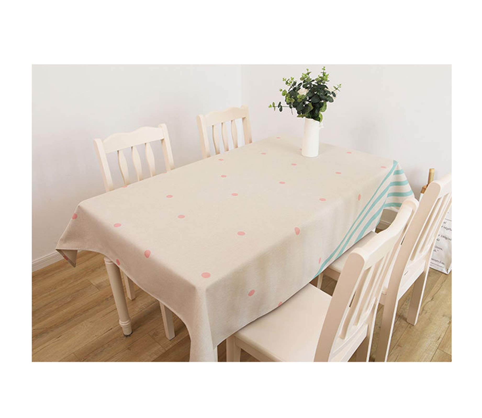 Nappe coton lin picnic à pois roses 140x140cm pour repas champêtre et fond photo moderne