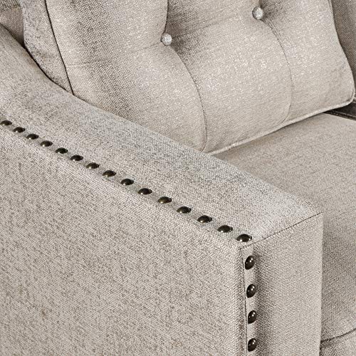 Erye LIVING ROOM FURNITURE SETS 3Pieses Mid-Century Modern Sofa Sets Linen Fabric Tufted Back Sofa&Couch Include 3 Seaters Couch, Loveseat And Armchair With Rivets Rivets For Home Apartment Office Living Room thumb #6