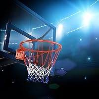 Vista 9 de GYMAX Llanta de baloncesto, repuesto de borde de baloncesto de 1518 pulgadas con red para todo tipo de clima, aro de baloncesto de repuesto