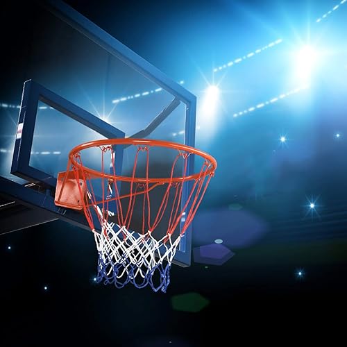 Miniatura 9 de GYMAX Llanta de baloncesto, repuesto de borde de baloncesto de 1518 pulgadas con red para todo tipo de clima, aro de baloncesto de repuesto para