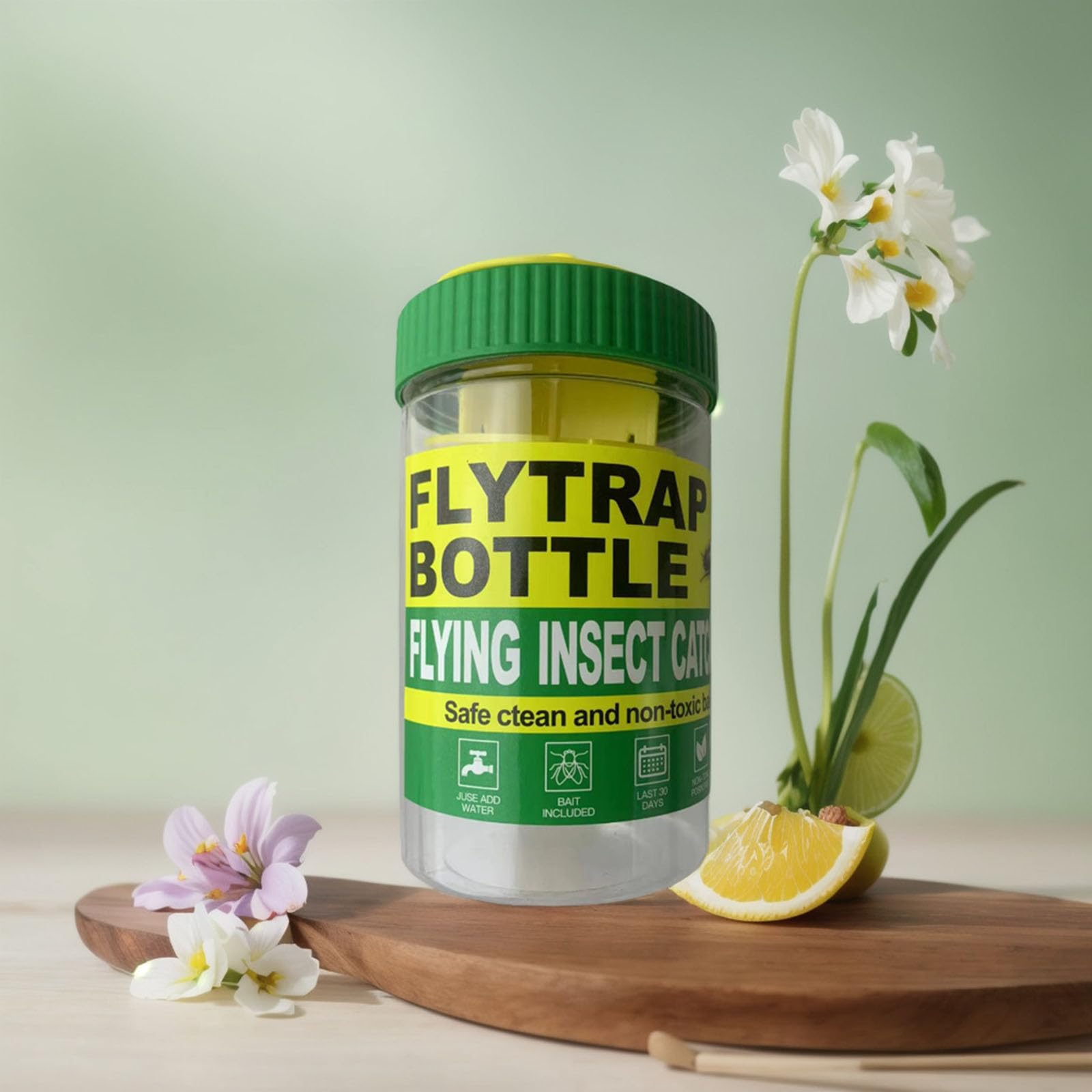 TazweeqNew Fruit Fly Trap, Hanging Flea Trap, Bee Trap, Fly Trap, Green, 3pac