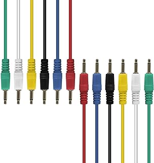 AxcessAbles 3.5mm TS Patch Cables | 1/8 Inch TS Aux Cable Pack (1ft, 6 Pack) | Eurorack Synthesizer Audio Cables | Multicolor Unbalanced Patch Cables