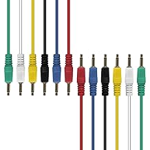 AxcessAbles 3.5mm TS Patch Cables | 1/8 Inch TS Aux Cable Pack (1ft, 6 Pack) | Eurorack Synthesizer Audio Cables | Multicolor Unbalanced Patch Cables