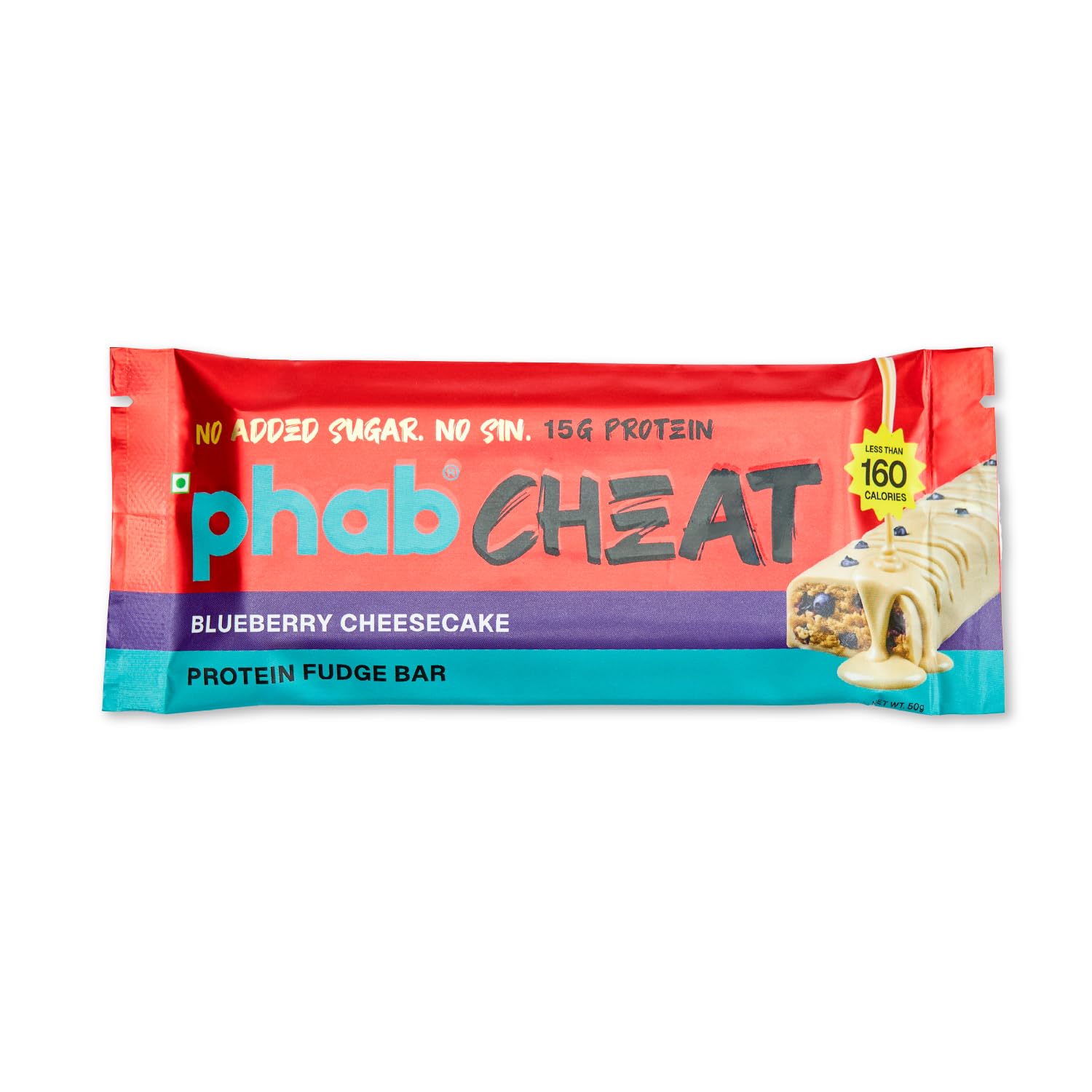 Phab Cheat Protein Bar – Blueberry Cheesecake | High Protein Snack (15g) | No Added Sugar | Low Calorie Fudge Bar | Healthy Guilt-Free Snack | Pack 12-50g each — Amazon image 4