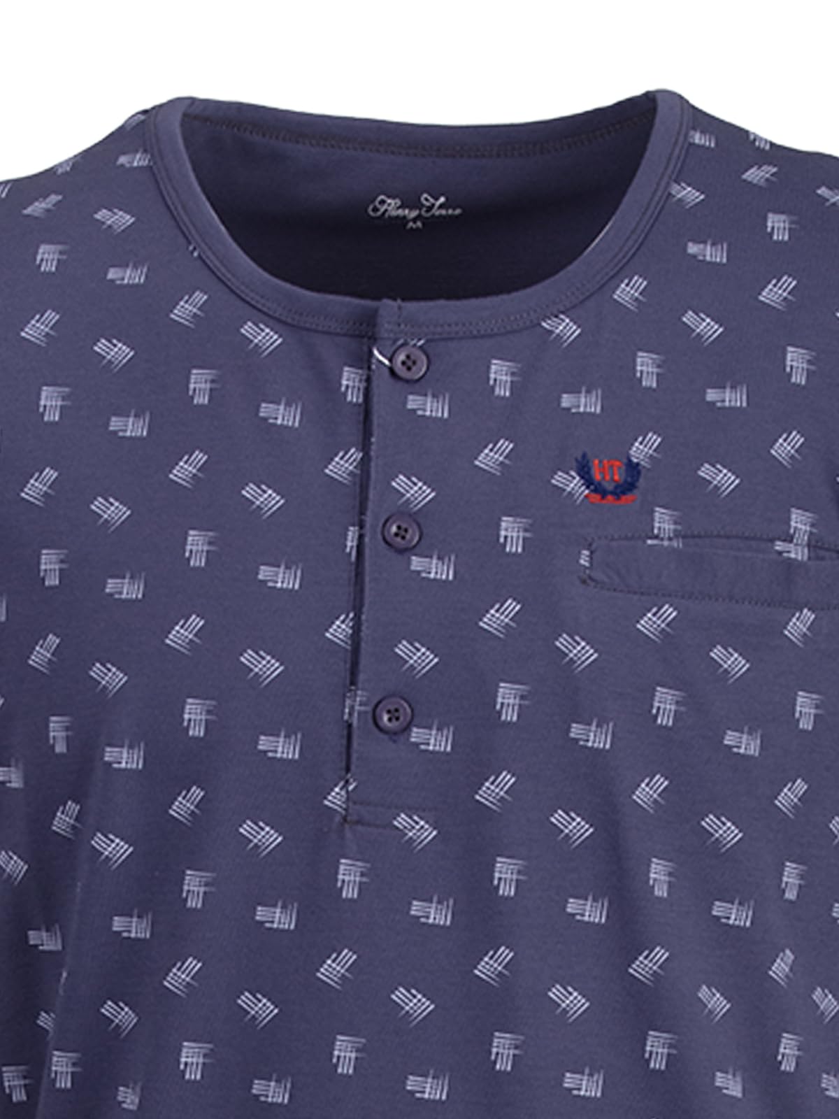 Chemise de nuit à manches longues pour homme Col montant Taille M-3XL