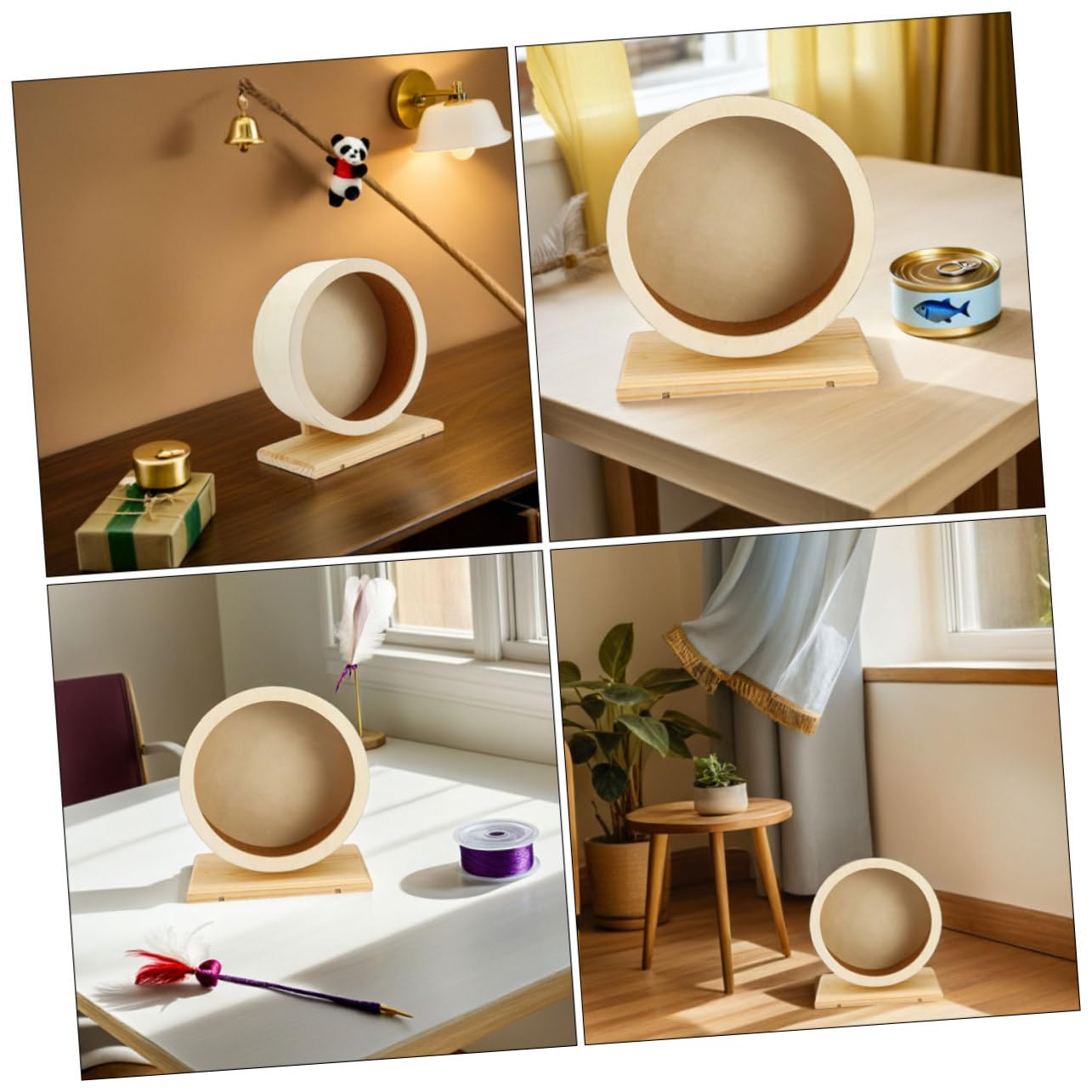 UKCOCO 2 Piezas Ruedas de Madera para Hámster Corcho Suave Rueda Silenciosa para Hámster Juguete para Correr Resistente Arañazos para Chinchillas Cobayas y Erizos