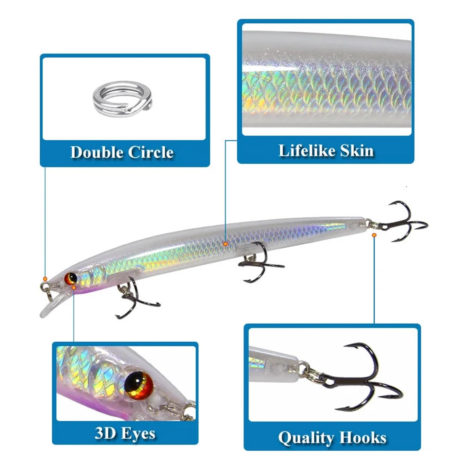 INEOUT 10 Sztuk/partia Długi Minnow Fishing Lure 13cm 15g Pływający Twardy Wobbler Crankbait 3D Oczy Sztuczna Przynęta Pstrąg Szczupak Wędkarstwo Karpiowe