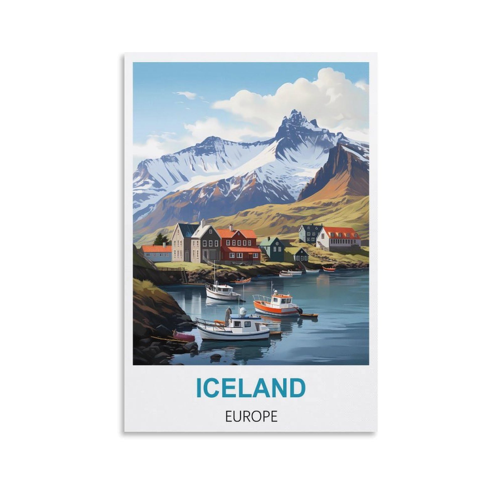 Ezmlfa A137 Easy Paint By Numbers For Adults Beginners Iceland Europe Without Frame With Brushes And Acrylic Pigment Paint By Numbers Canvas Arts Crafts 30X40cm