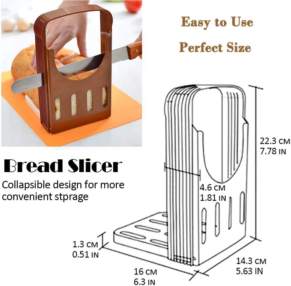 Sealive Bread Slicer Bread Machine Parts,Toast Bagel Loaf Sandwich Slicer Cutter Great for the Baker and Housewife, Foldable and Adjustable Home Kitchen Accessories, Easy to Use