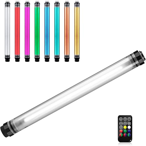 LUXCEO - Luz de fotografía de mano profesional LED para video, varita de 12 modos de iluminación, atenuación continua, CRI≥95 IP68, resistente al