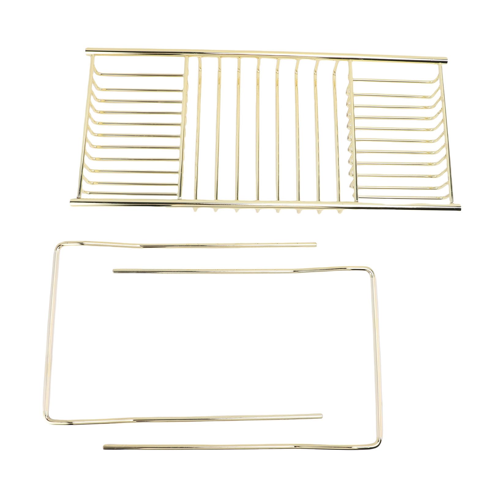 LiebeWH Bandeja para Bañera Bandeja para Bañera Expandible de Acero Inoxidable de 63,5 a 97,5 Cm Estante Ajustable para Champú Bolas de Baño Organizador de Baño Moderno para Adultos (Gold)