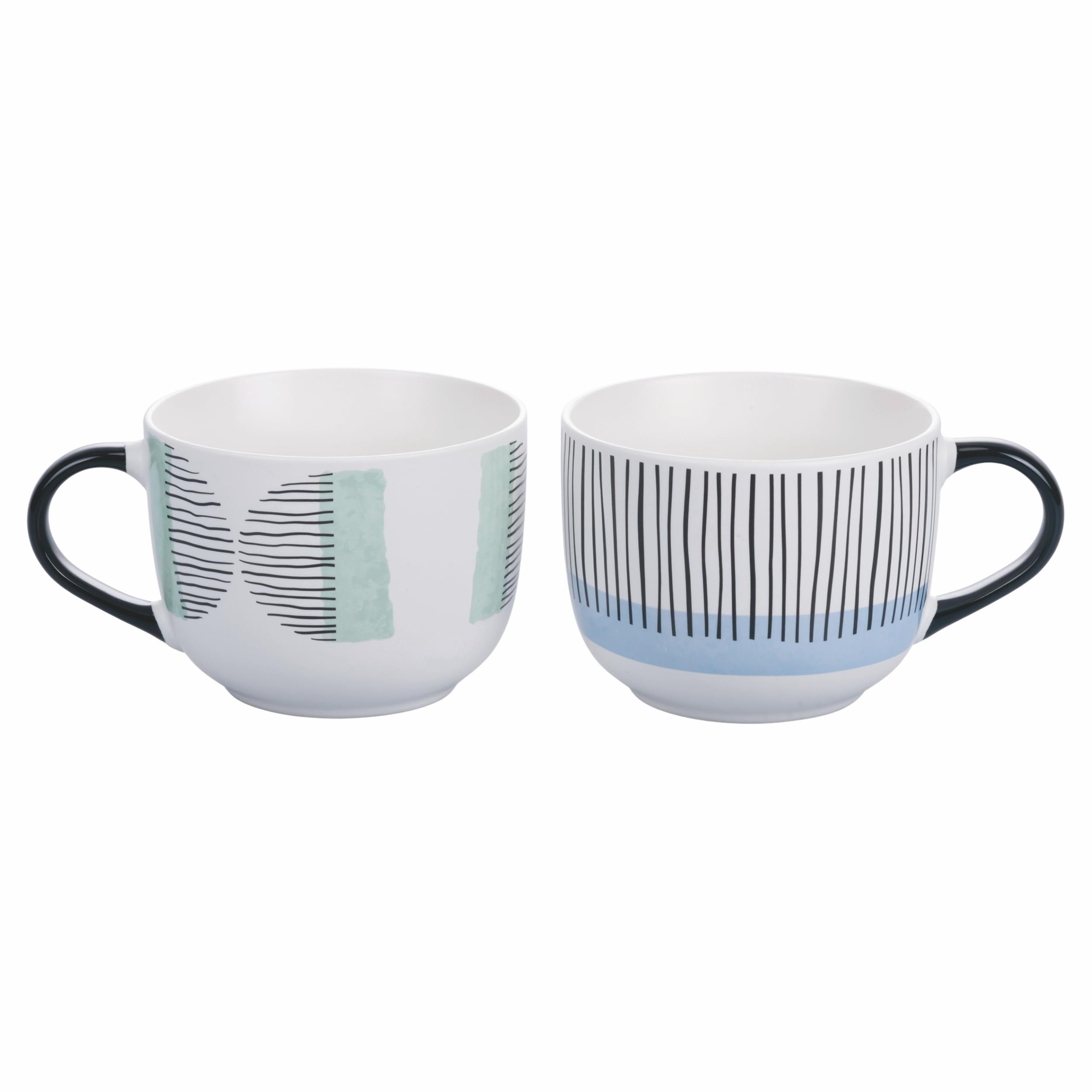 Villa d'Este Home Tivoli 1996 Set of 2 Jumbo Mug 520 ml Porcelain Venice Lido Modern