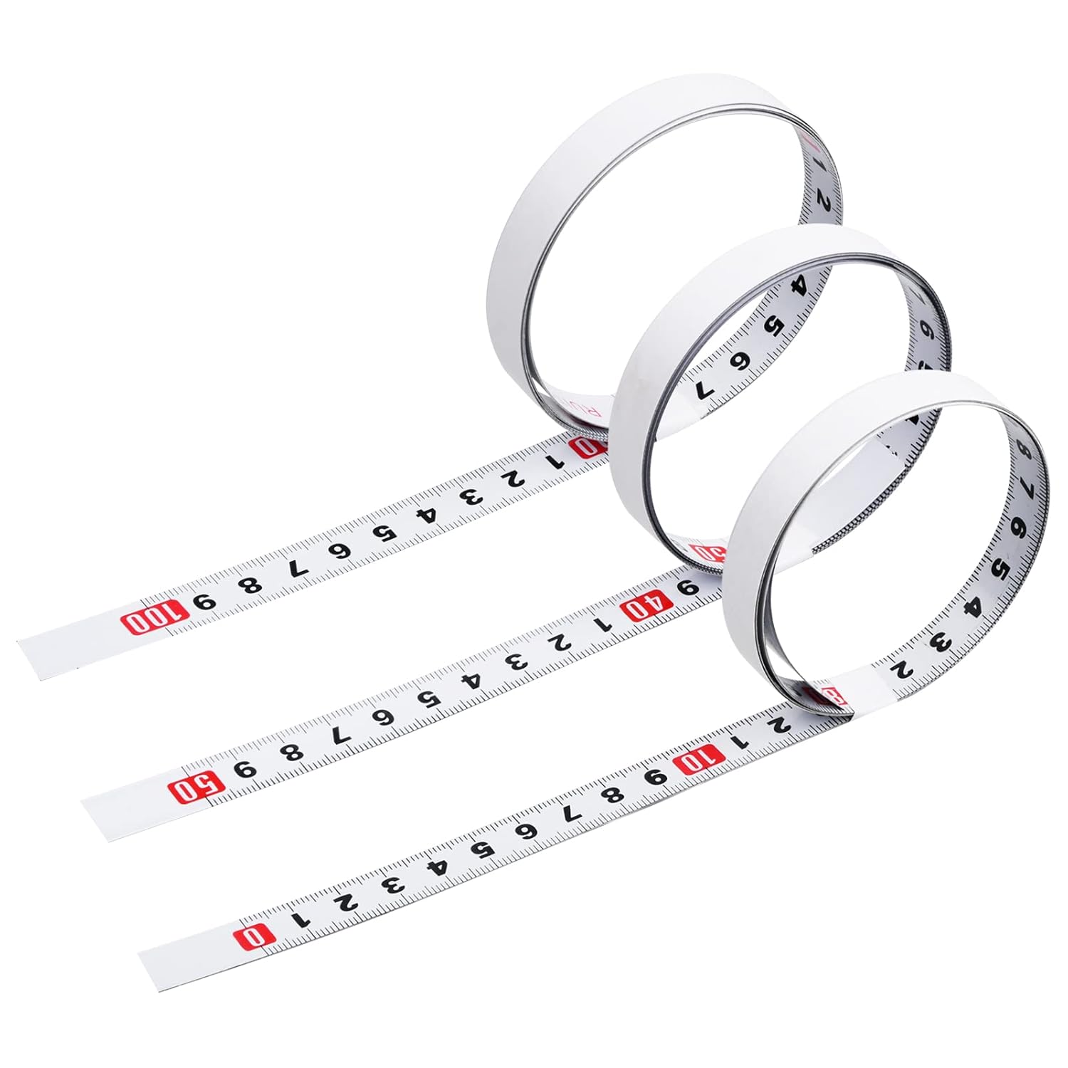 Joyan 3PCS 1M Self Adhesive Tape Measure, Metric Scale Ruler, Left to