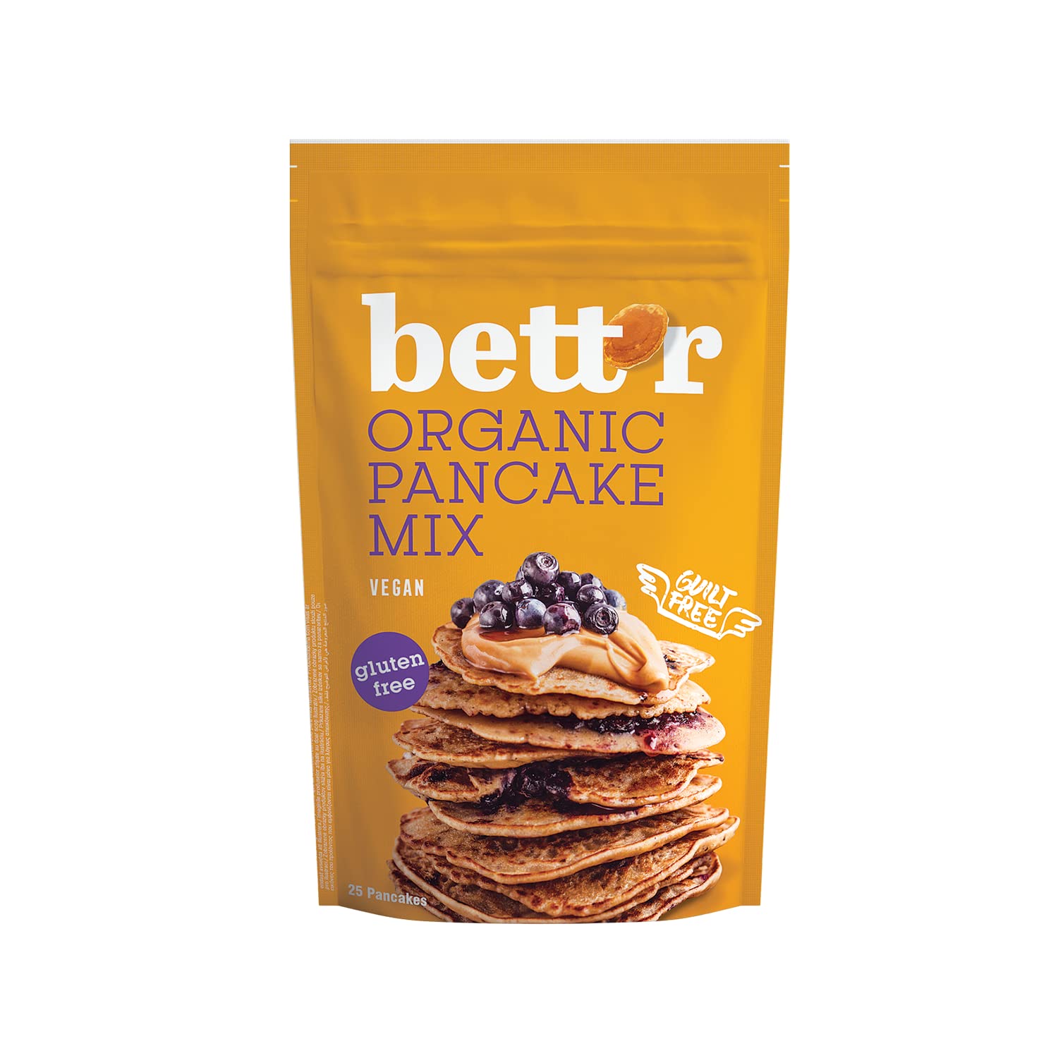 bett'r Pancake Mix. Bio, Vegane & Gluten free Backmischung Mit Bio-essentials, 6 x 400g-25 Pfannkuchen Pro Packung