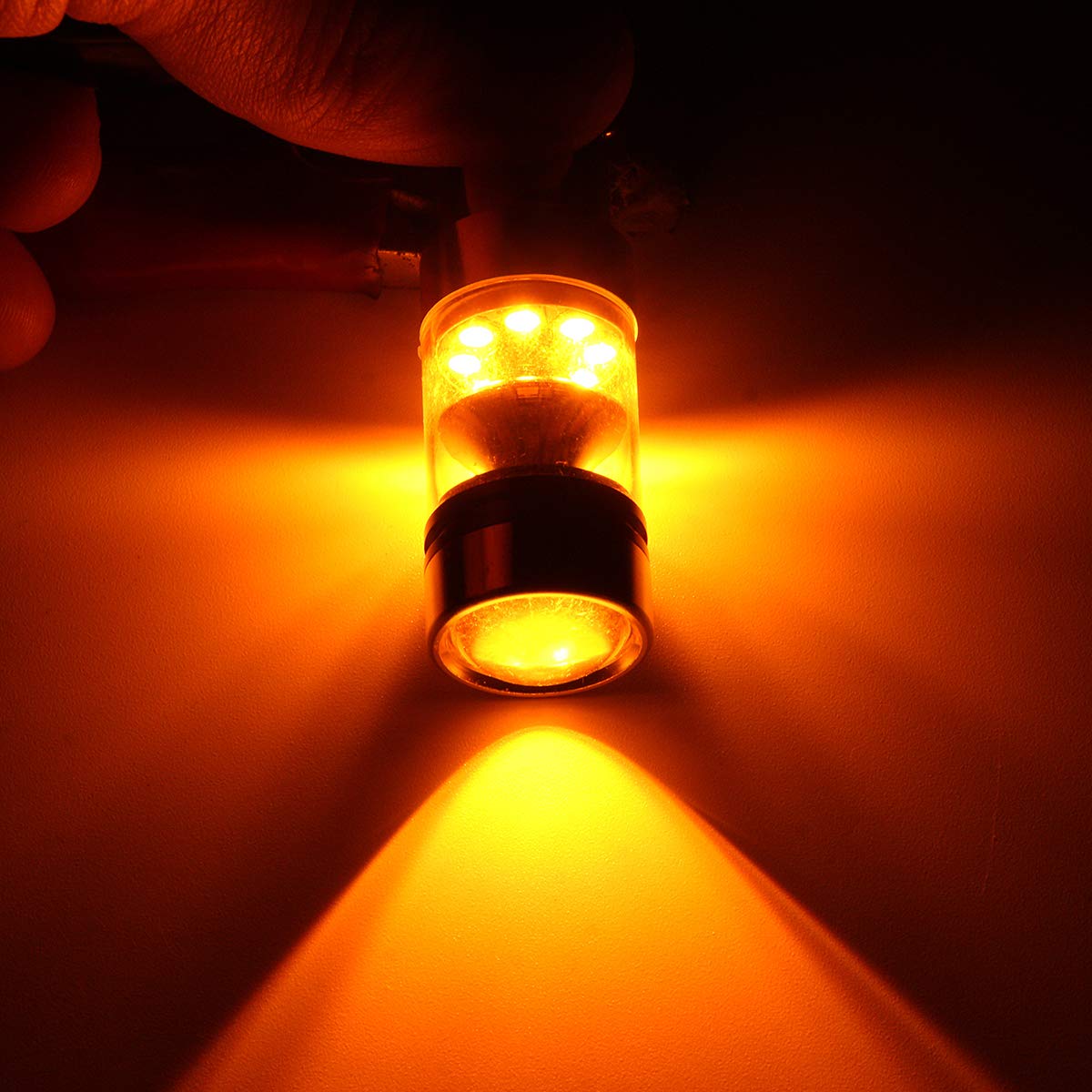 2 szt. Bau15S 7507 Py21W LED światła samochodowe kierunkowskazy żarówka bursztynowa żółta 1700 lm
