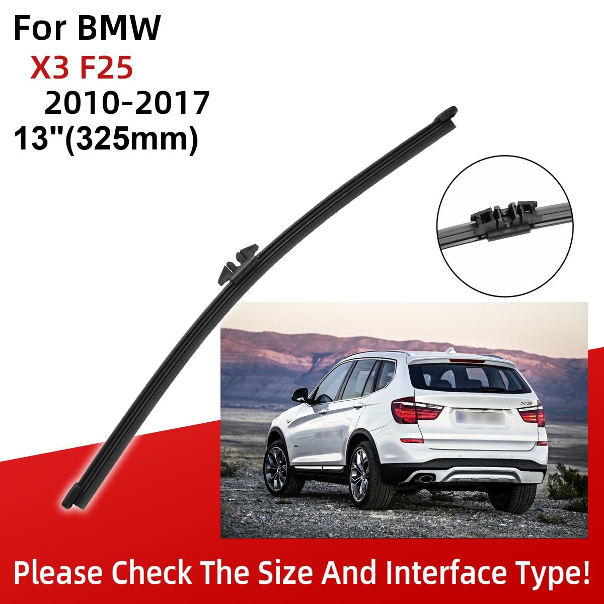 12 & 13 Rear Windshield Back Wiper Arm&Blade For 2011-17 BMW X3 F25