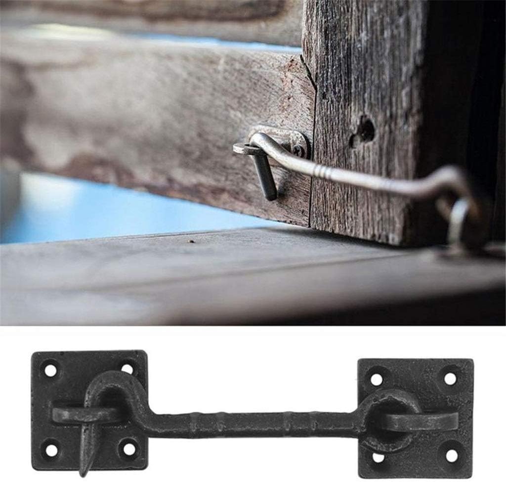 Gate Latch,gate Lock, 2 Pcs 4 1/2" Sliding Barn Door Lock Latch Hook & Eye Cast Copper Hardware for Wood Doors Window Gate Cabinet