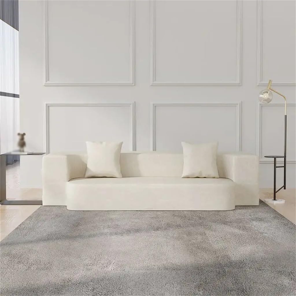 79" Beige Folding Sofa Bed Leath-Aire Upholstered Full Sleeper