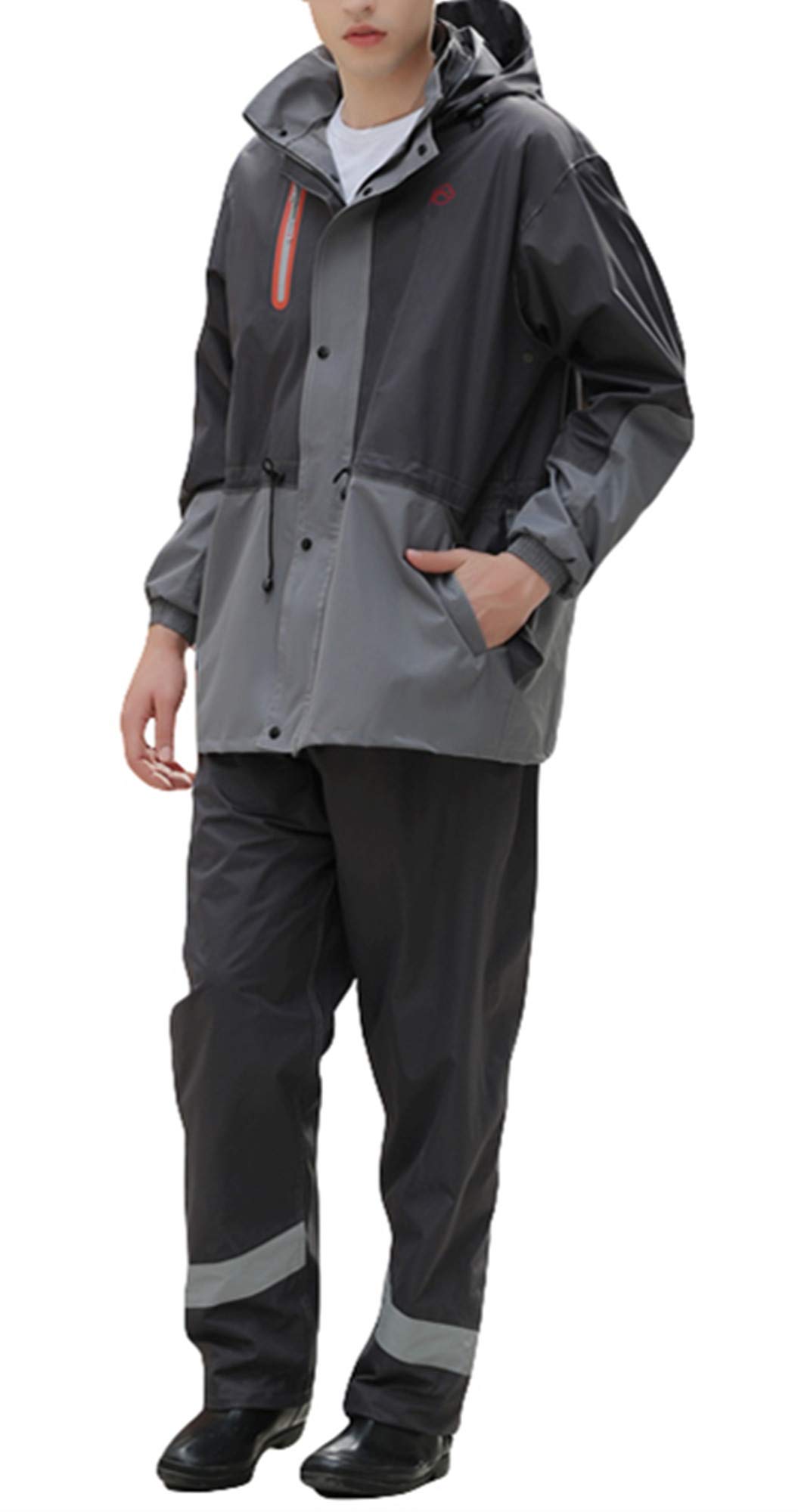 Chaqueta impermeable mujer hombre negro gris XS abrigo chubasquero ligero 2