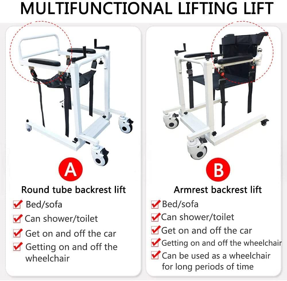Fauteuil roulant élévateur de patient pour la maison Portable Ascenseur de voiture Chevet Commode Chaise de transport Réglable en hauteur et en largeur Ascenseur Chaise de douche pour handicapées