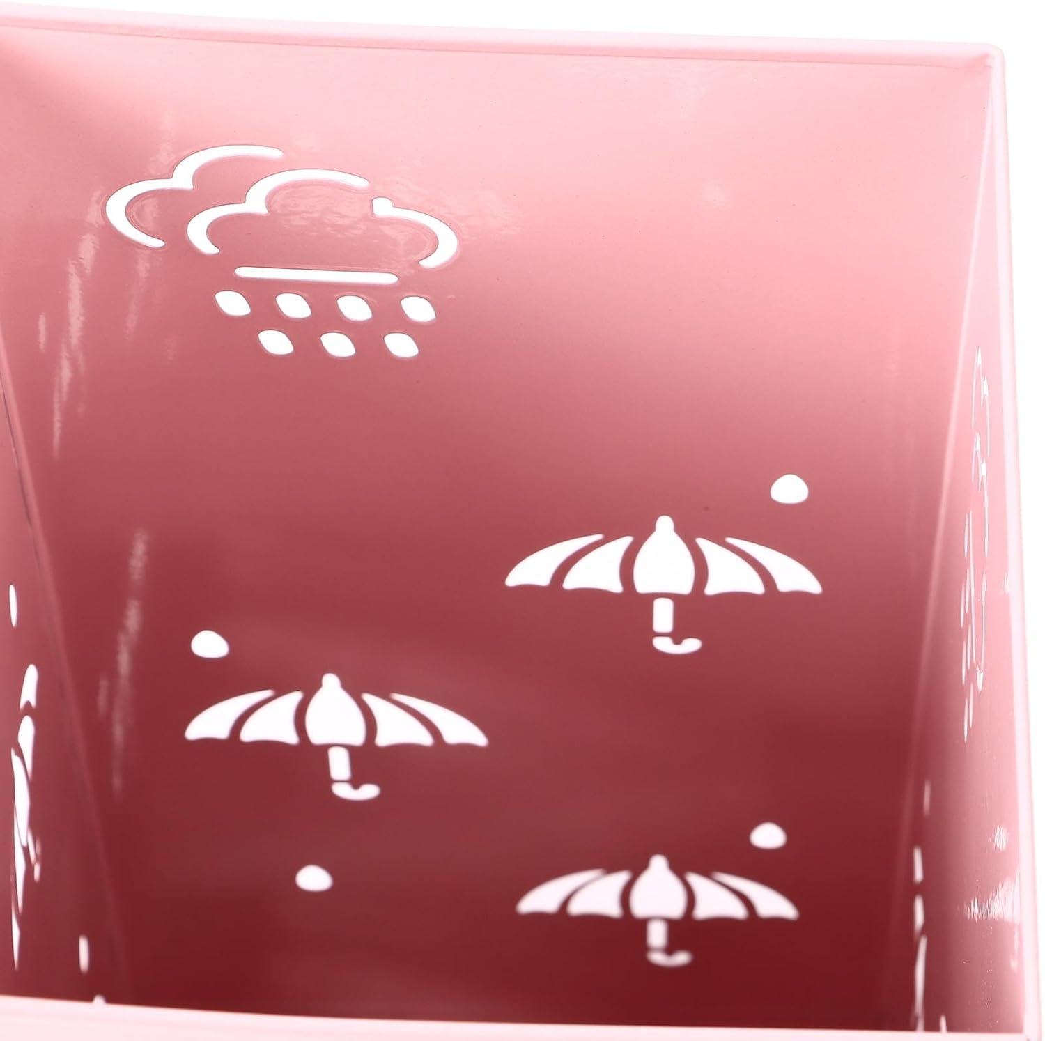 Metal Umbrella Holder, Rustproof Exquisite Auspicious Clouds Metal Umbrella Stand Hollow Design for Home for Office (Pink)
