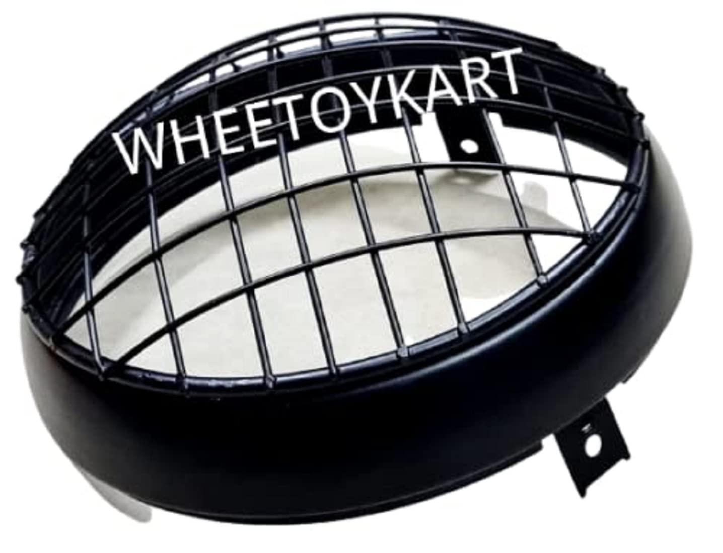 WHEETOYKART® Head Light Grill/Protector with Inner Ring Metal Black For Bullet Enfield Meteor(Only For Meteor Bullet)