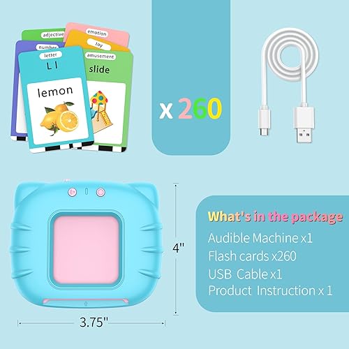 Vista 6 de 520 tarjetas de memoria ABC Sight Words parlantes, regalo de cumpleaños de Navidad para niños y niñas de 2, 3, 4, 5, 6 años, actividades