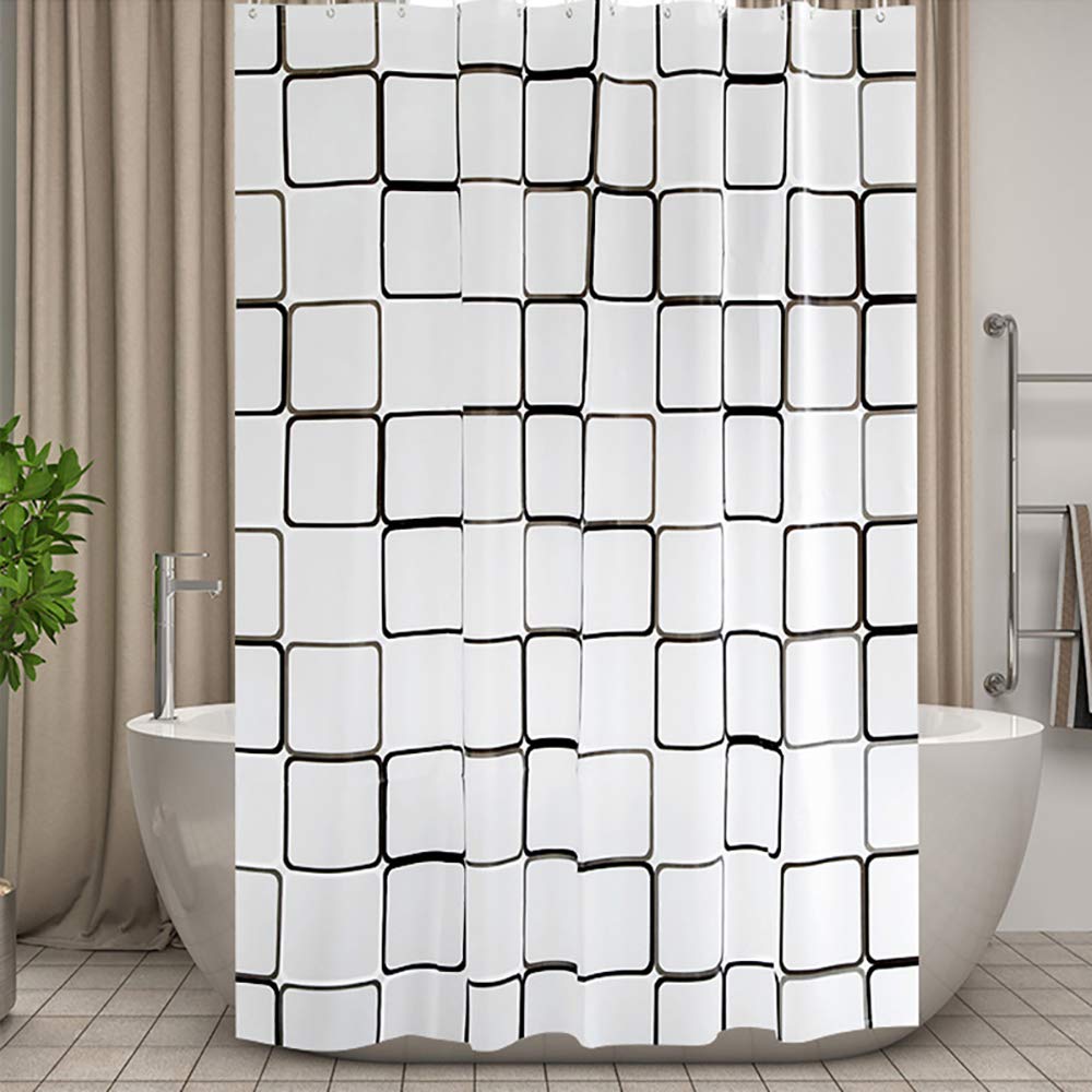 Vllcsla Cortina de Ducha Antimoho Alto para Baño 180, 200, 220, 240 cm, Largo Peva Baño Cortinas de Ducha, Impermeable, Cortina de Ducha Blanca Cuadrada, Anti Bacterianas, Lavable,180x240 cm